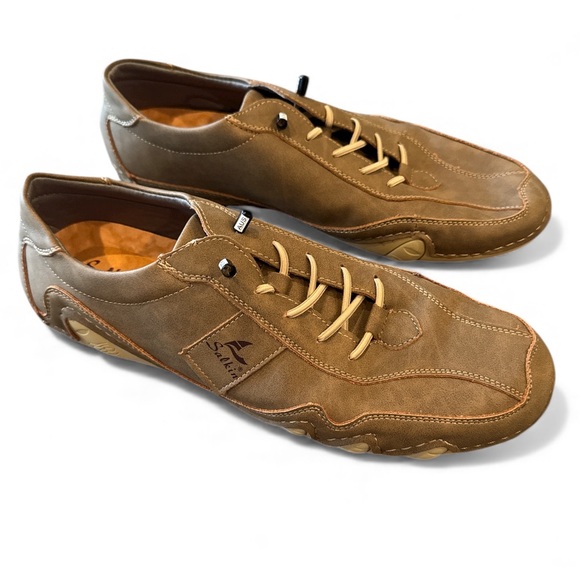 Salkin Barefoot Waterproof Handmade Casual Comfy Lace-Up Brown Shoes Size 46 - Picture 2 of 16